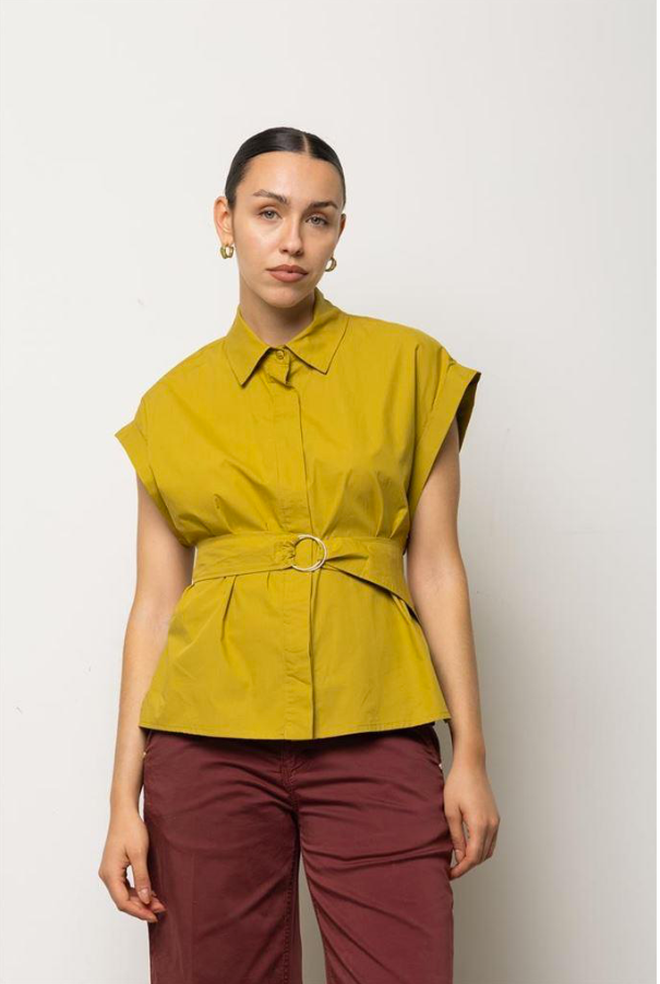 Camicia Smanicata con Maxi Cintura e Fibbia – Kaos Jeans