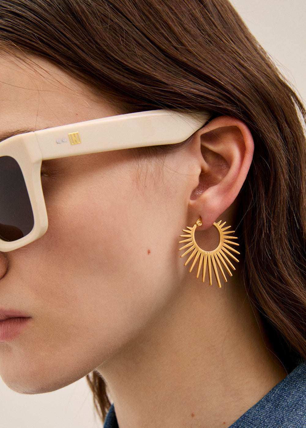 ORECCHINI CERCHI CON RAGGI ACC.INO ORO NALÍ