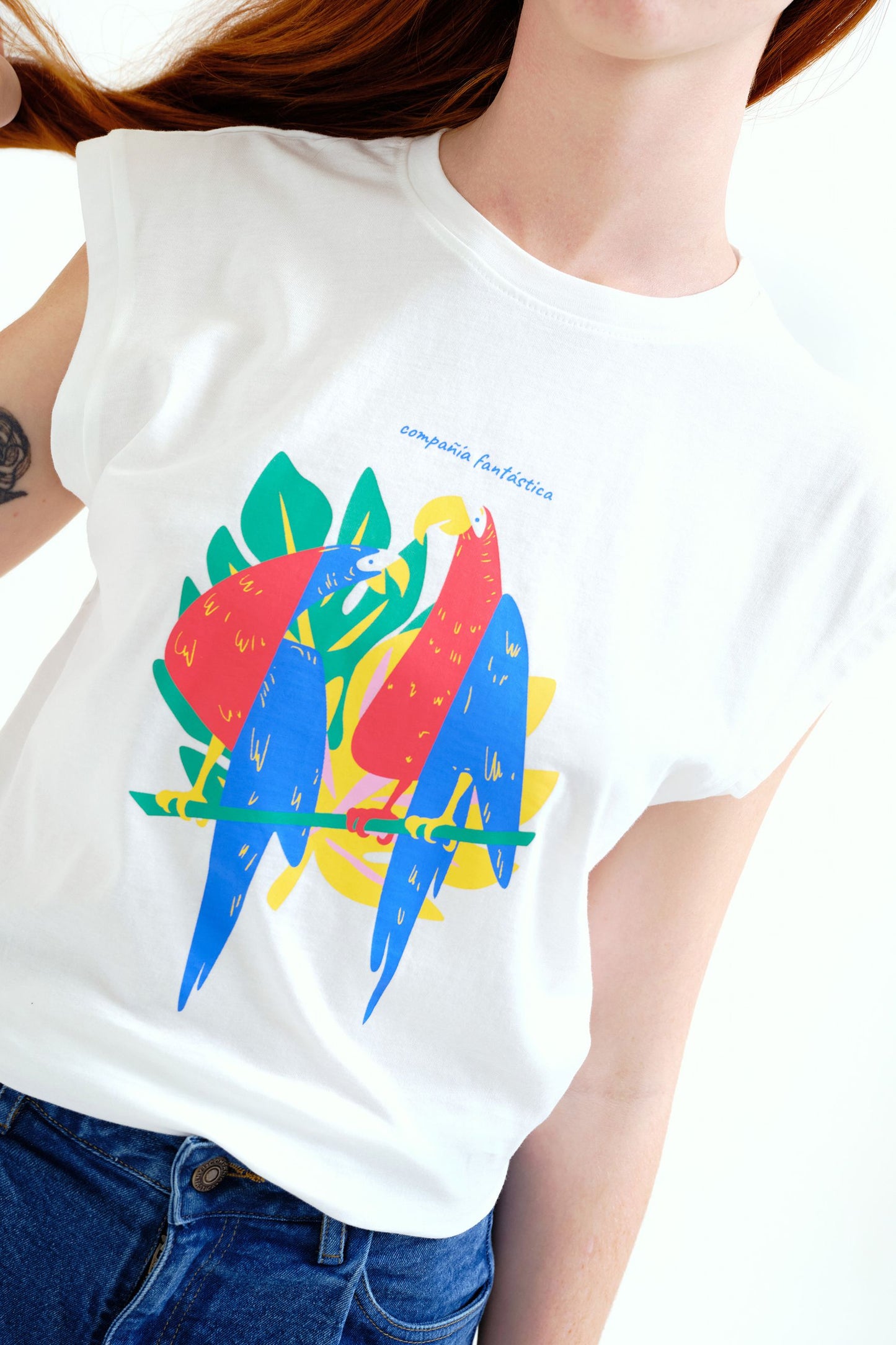 T-SHIRT STAMPA PAPPAGALLO COMPANIA FANTASTICA