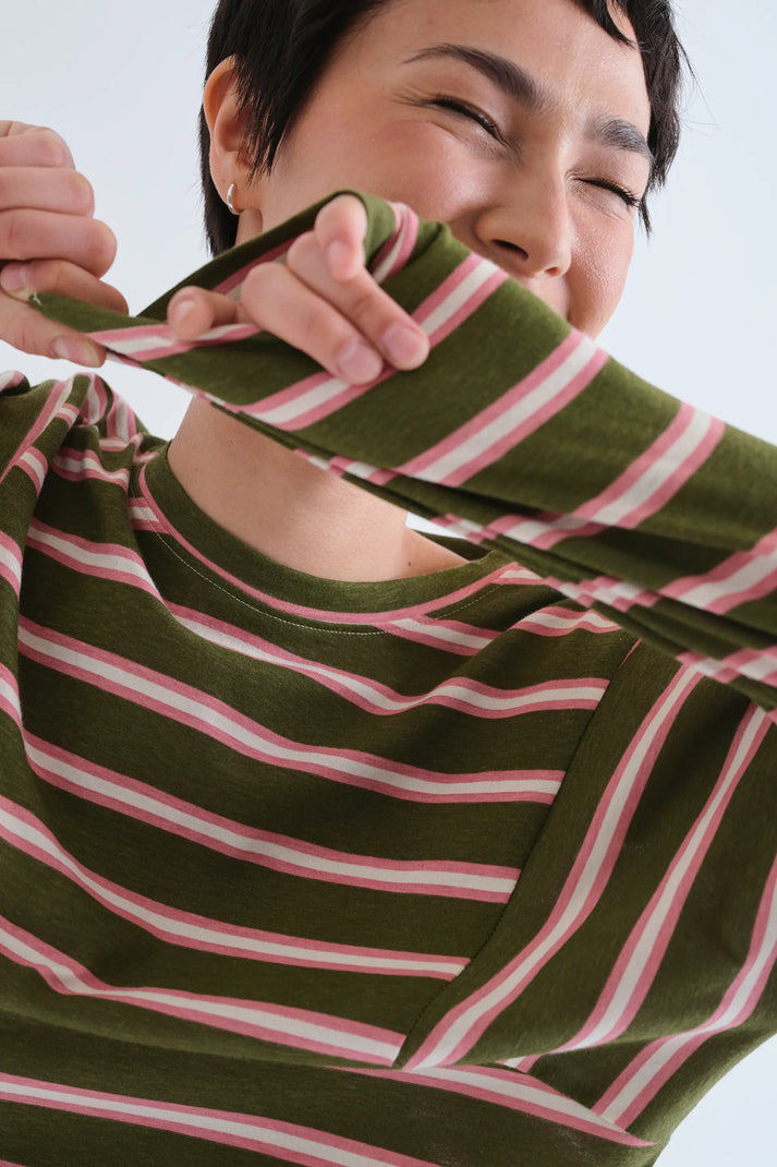 T-SHIRT 100% COTONE CON STAMPA A RIGHE ABERDEEN 63C/42006 COMPANIA FANTASTICA