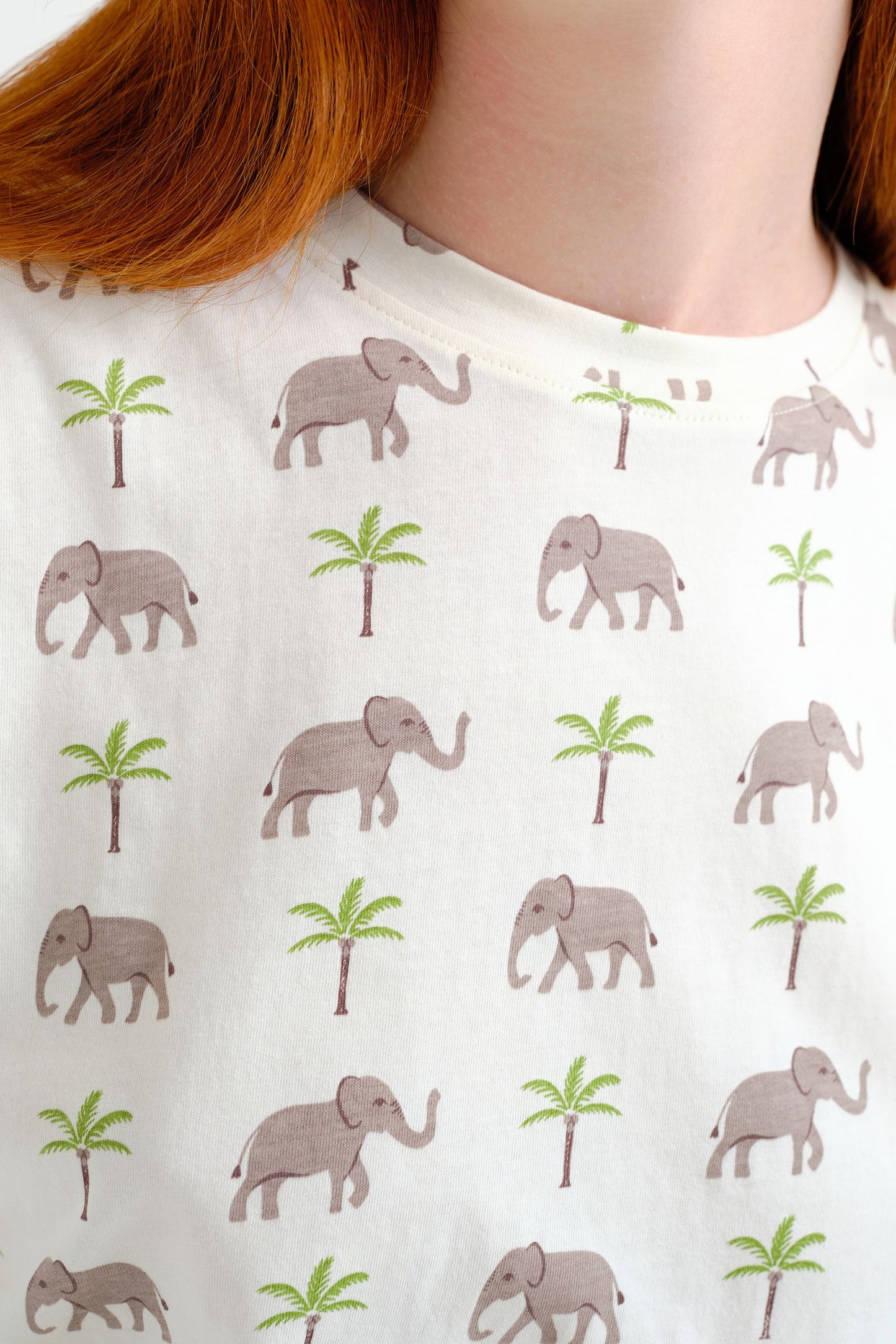 T-SHIRT STAMPA PALMA E ELEFANTE COMPANIA FANTASTICA