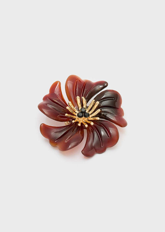 SPILLA FLOWER CON PIETRE RESINA CAFFE’ NALÍ