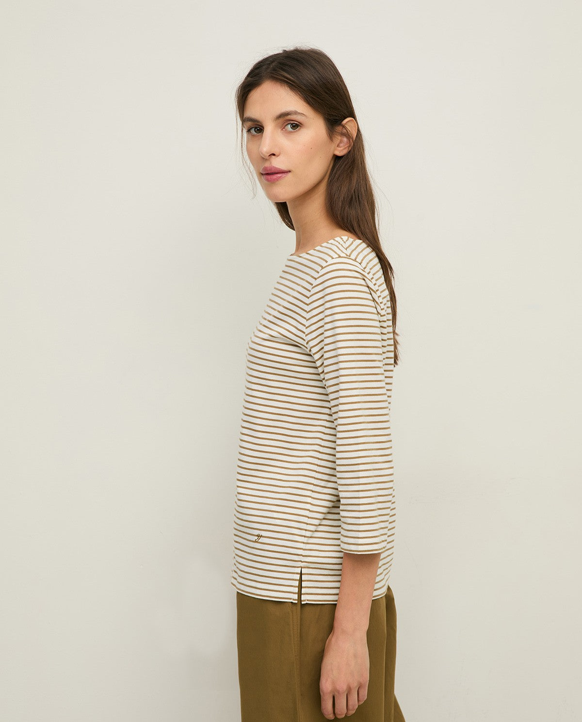 T-SHIRT BASIC A RIGHE BARCA VERDE YERSE
