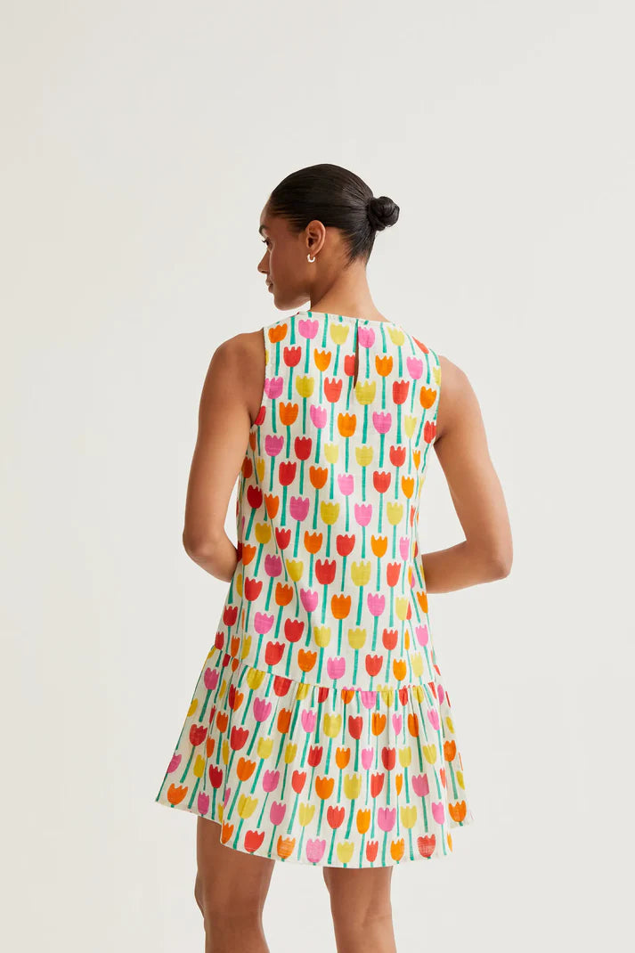 ABITO CORTO STAMPA TULIPANI COMPANIA FANTASTICA