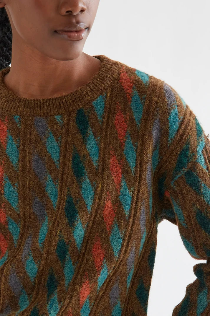 MAGLIA FANTASIA GEOMETRICA MULTICOLORE 64C/10295 COMPANIA FANTASTICA