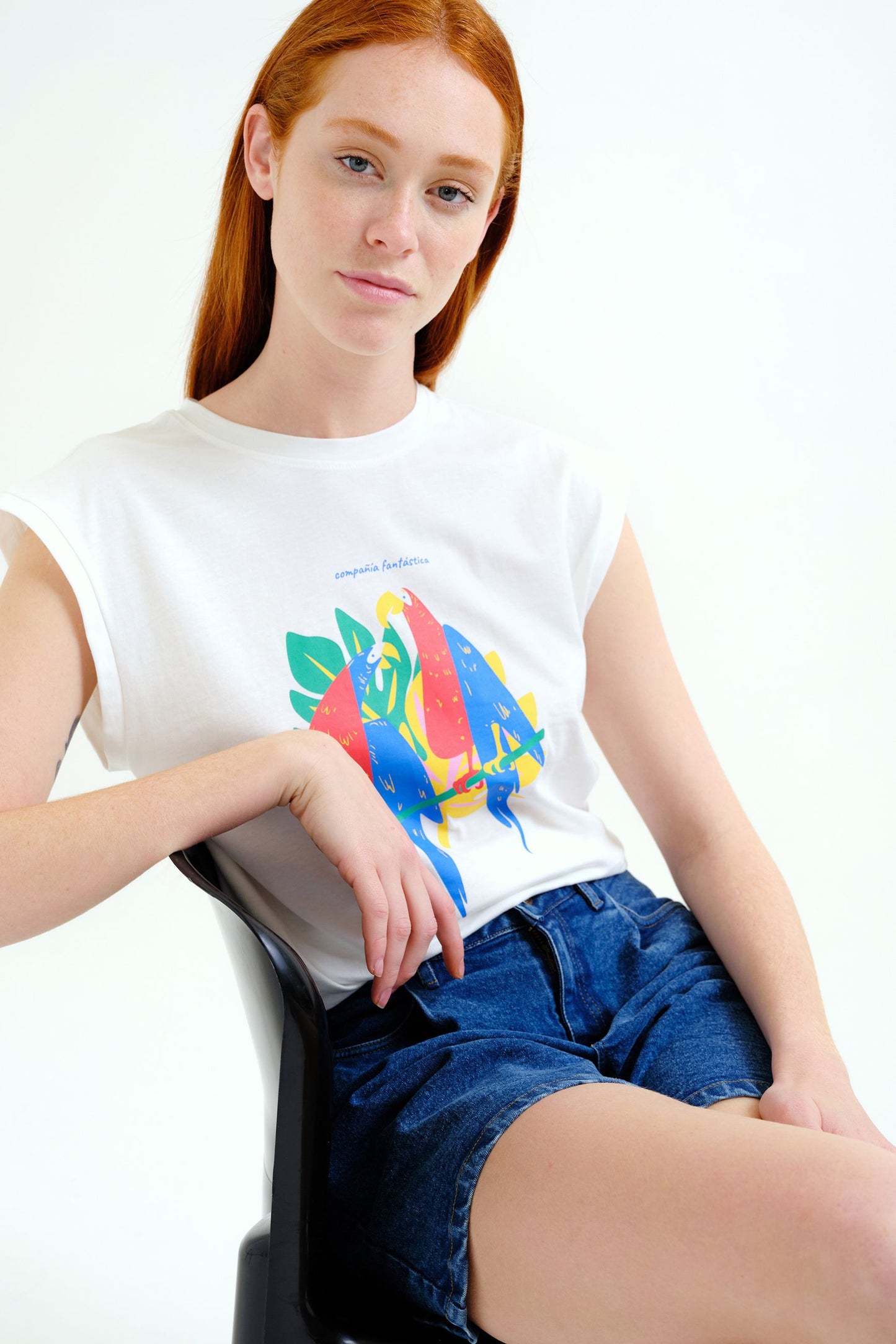 T-SHIRT STAMPA PAPPAGALLO COMPANIA FANTASTICA