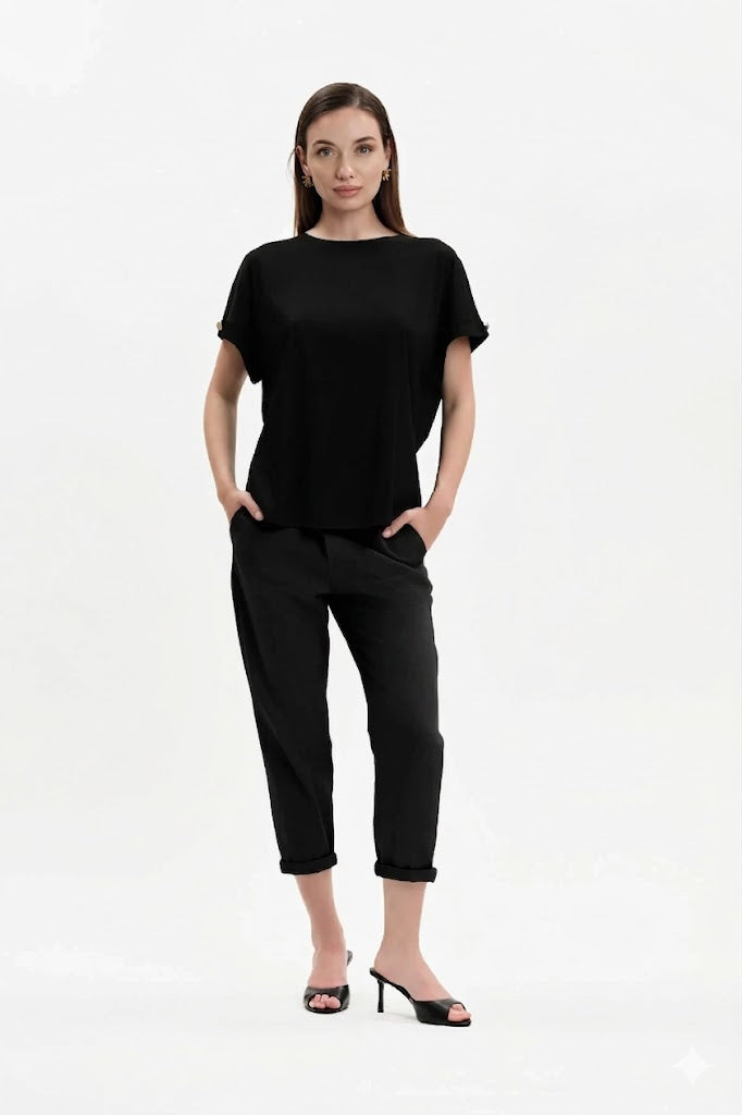 PANTALONI CON COULISSE IN GABARDINA WHITE WISE