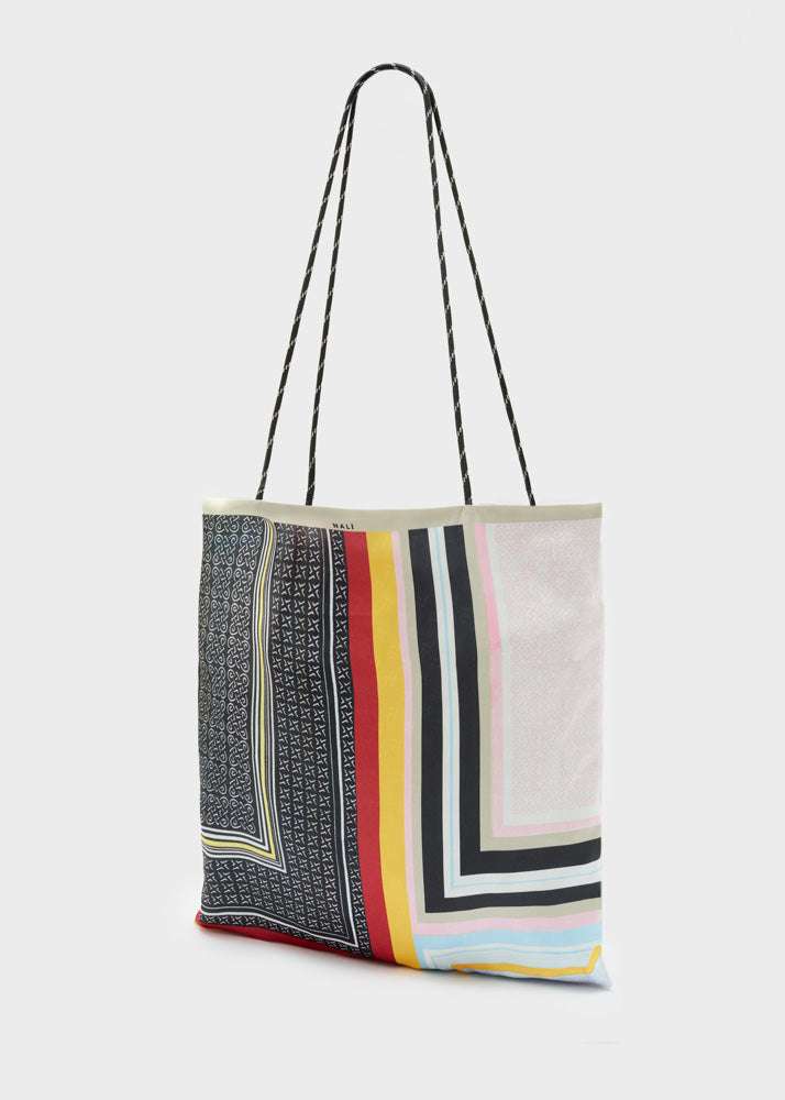 BORSA LIAM BANDANA STAMPA GEOMETRICA BEIGE NALÌ