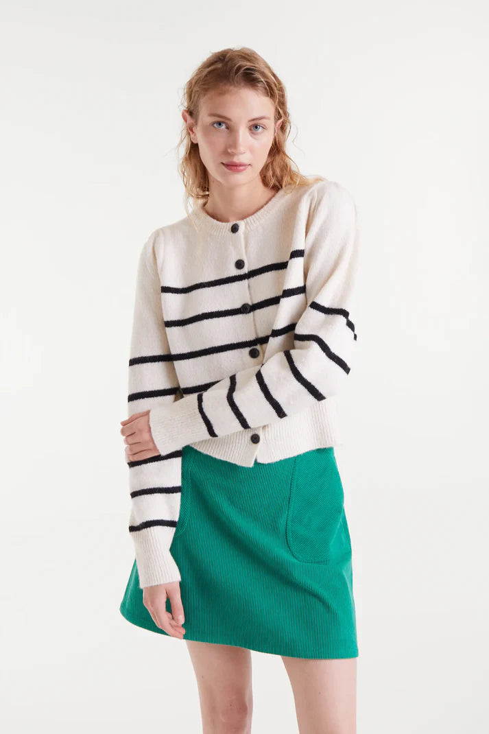 CARDIGAN RIGHE BIANCO NERO  COMPANIA FANTATICA