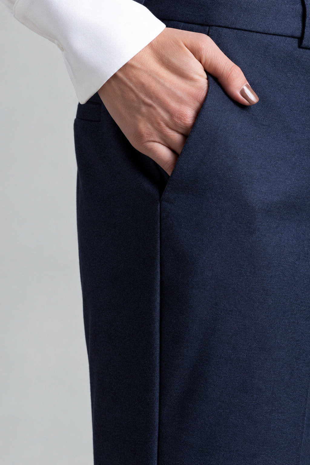 PANTALONI DI FLANELLA A GAMBA DRITTA BLU NOTTE ICONA