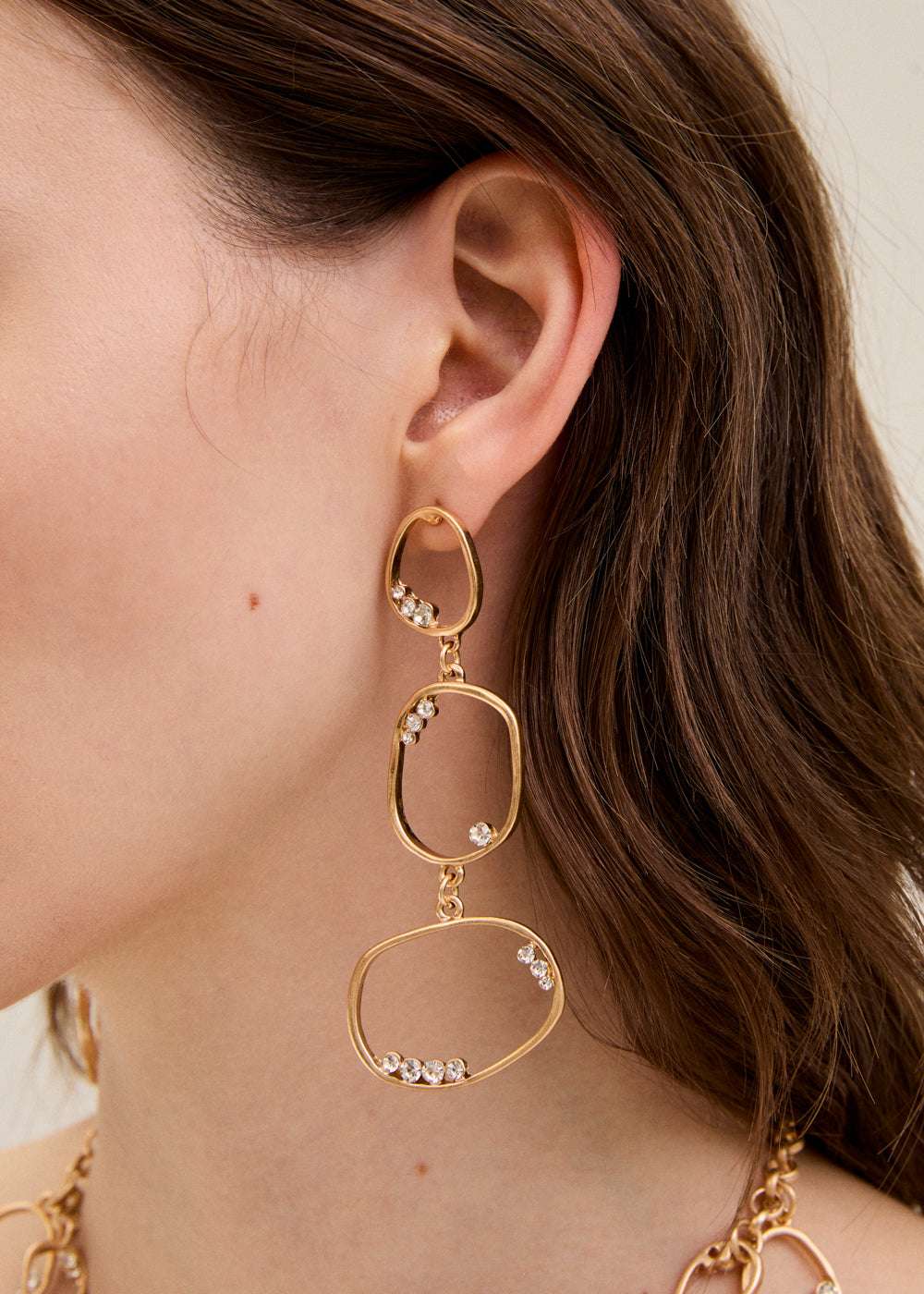 ORECCHINI ELEMENTI OVAL PENDENTI+PIETRE ORO NALÍ