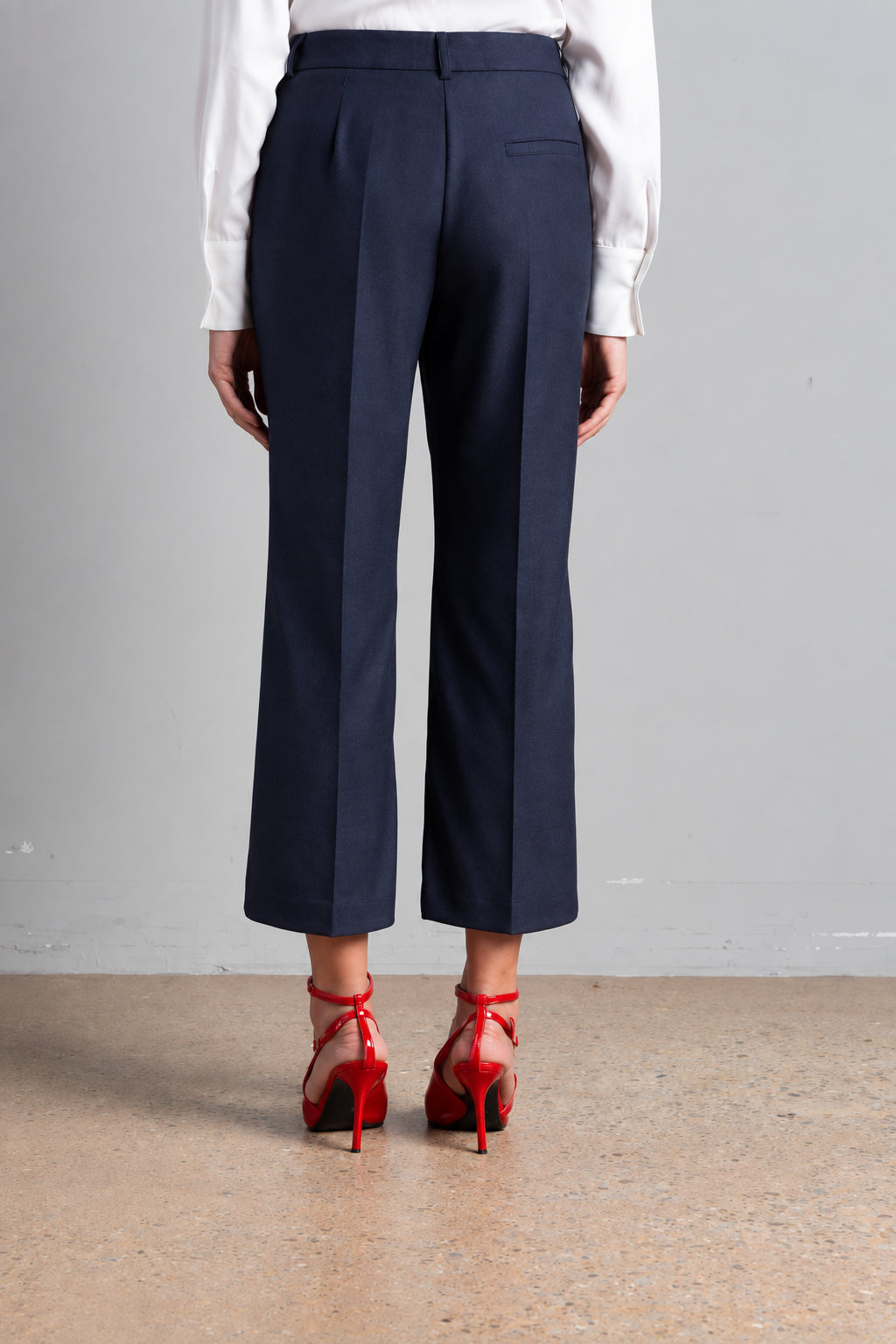 PANTALONI DI FLANELLA A GAMBA DRITTA BLU NOTTE ICONA