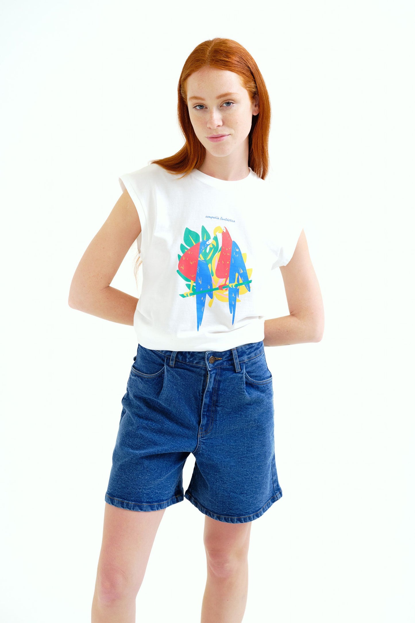 T-SHIRT STAMPA PAPPAGALLO COMPANIA FANTASTICA