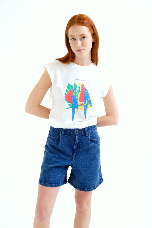 T-SHIRT STAMPA PAPPAGALLO COMPANIA FANTASTICA