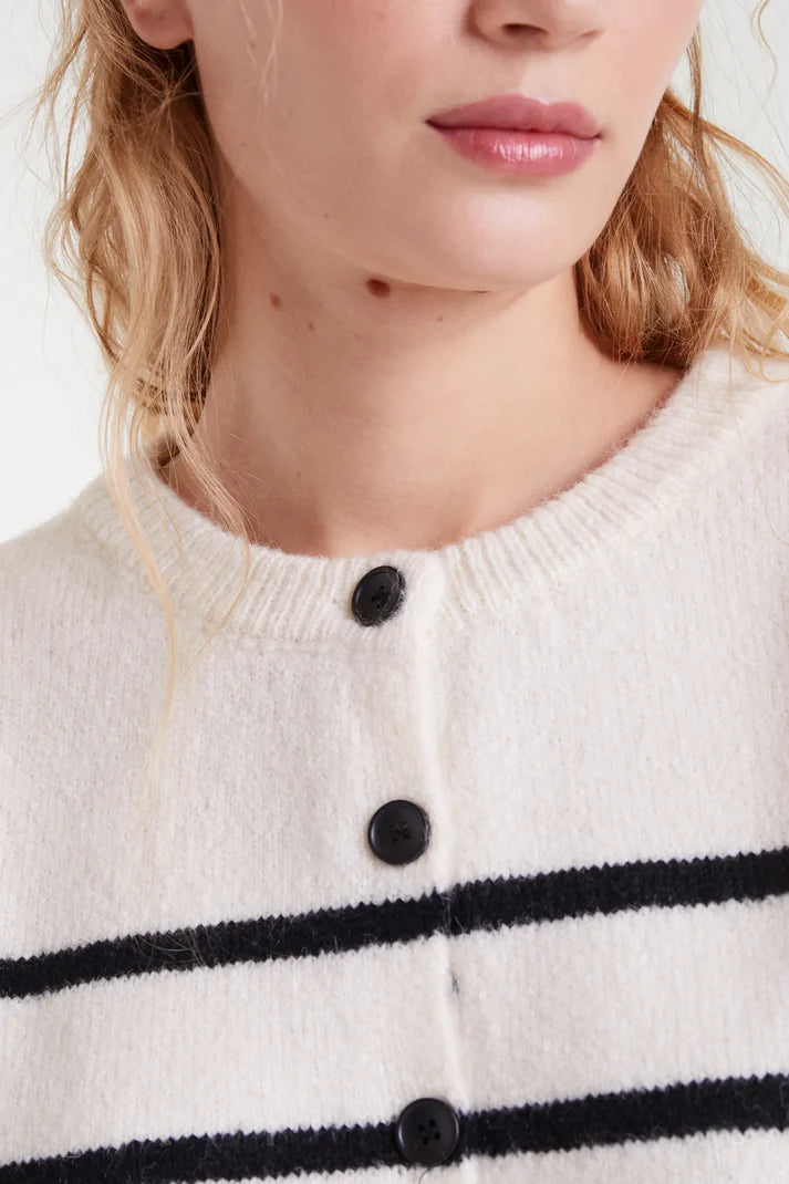 CARDIGAN RIGHE BIANCO NERO  COMPANIA FANTATICA
