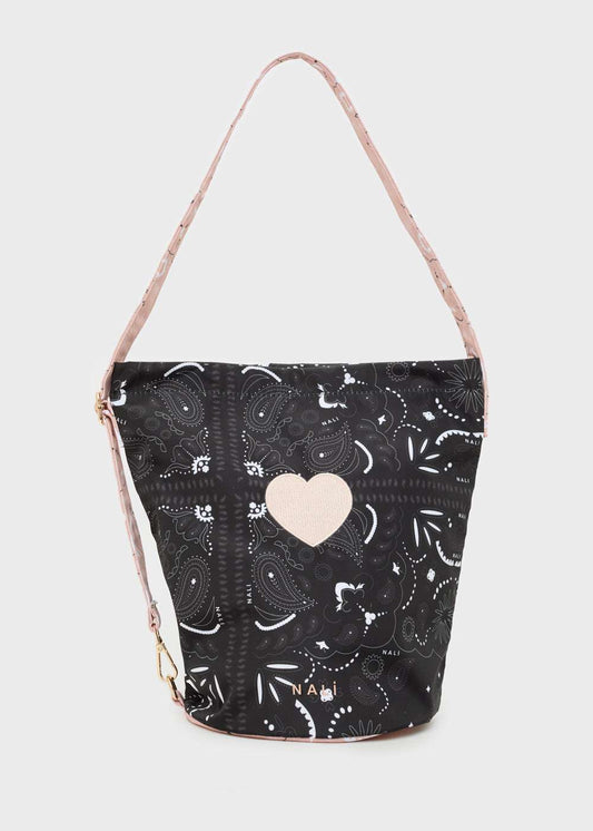 BORSA BUCKET BANDANA IN NYLON NERO/CIPRIA NALÌ