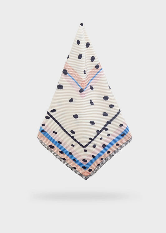 FOULARD A POIS AMPIO PLISSE' BIANCO NALÍ