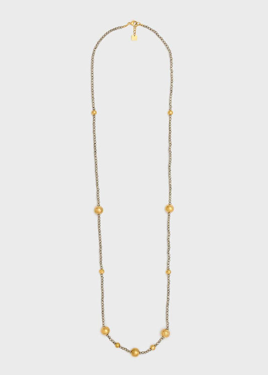 COLLANA LEA PERLINE E SFERE ORO\EMATITE NALÍ