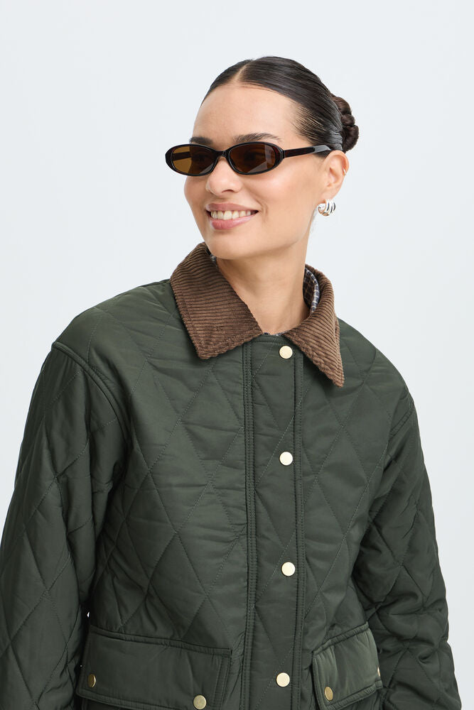 GIACCA TRAPUNTATO VERDE CON COLLO IN VELLUTO BYBELLINI B.YOUNG