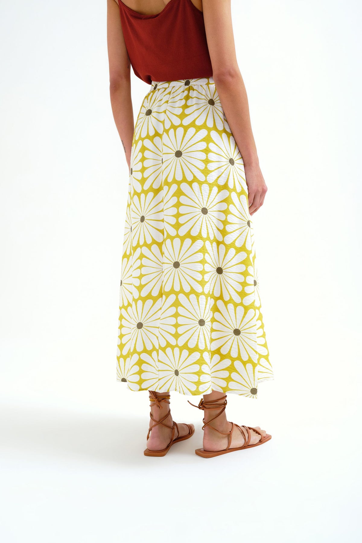 Gonna lunga con stampa Olive Flower COMPANIA FANTASTICA