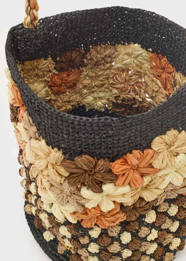 BORSA ANNA BANDANA STAMPA FLOREALE ARANCIO NALÌ