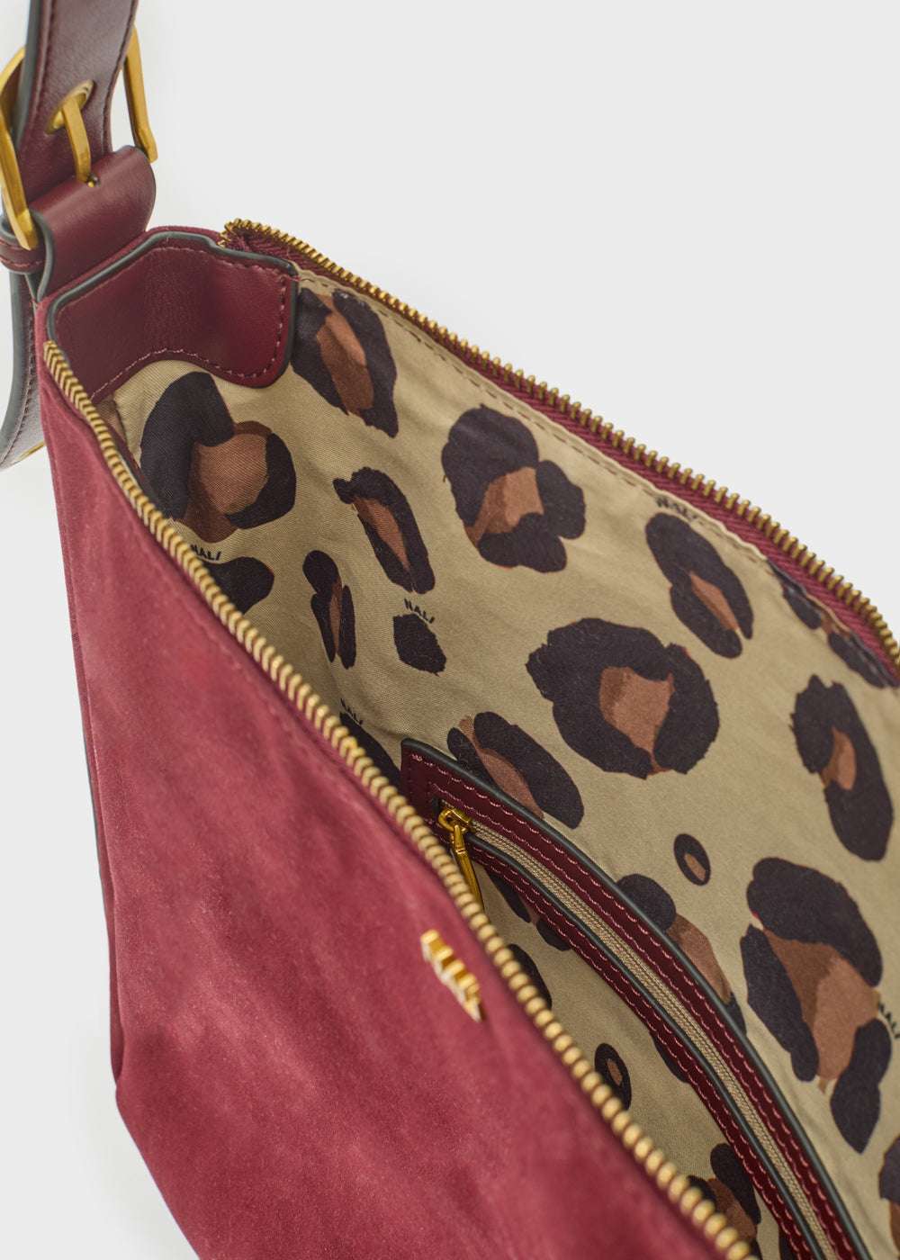 BORSA JOANNE A SPALLA CON BORCHIE BORDEAUX NALÌ