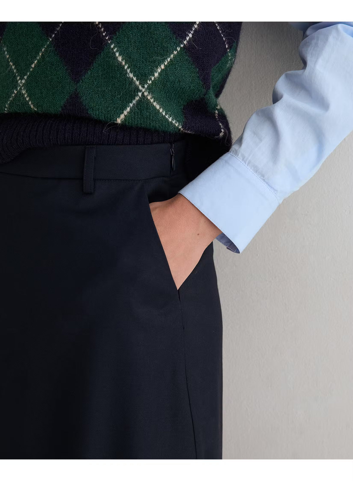 GONNA MIDI PIEGA DAVANTI NAVY 45817-55 YERSE