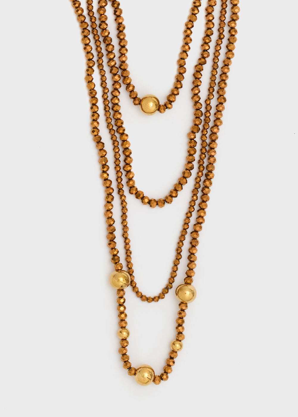 COLLANA MULTIFILO CON PERLINE ORO\MARRONE NALÍ