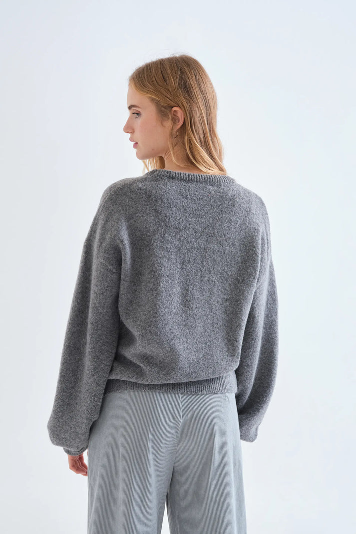 MAGLIA GIROCOLLO GRIGIO CON FIOCCO 63C/10404 COMPANIA FANTASTICA
