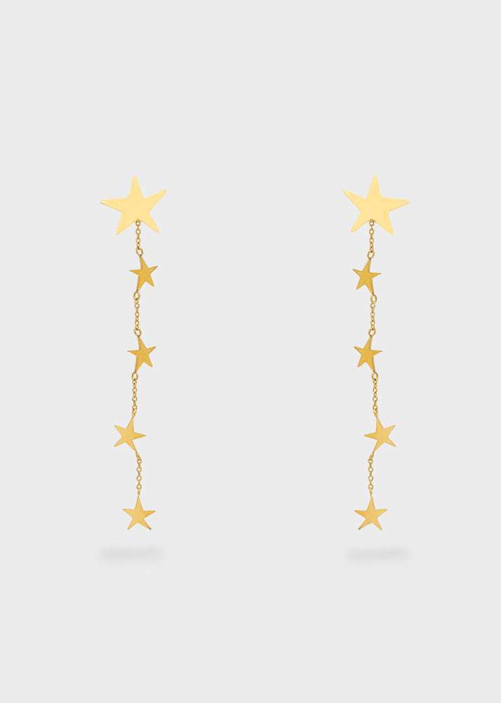 ORECCHINI PENDENTI ELEMENTI STELLE ORO NALÍ