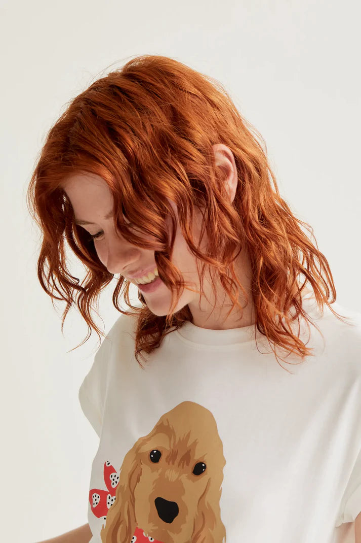 T-SHIRT BIANCA STAMPA COKER COMPANIA FANTASTICA