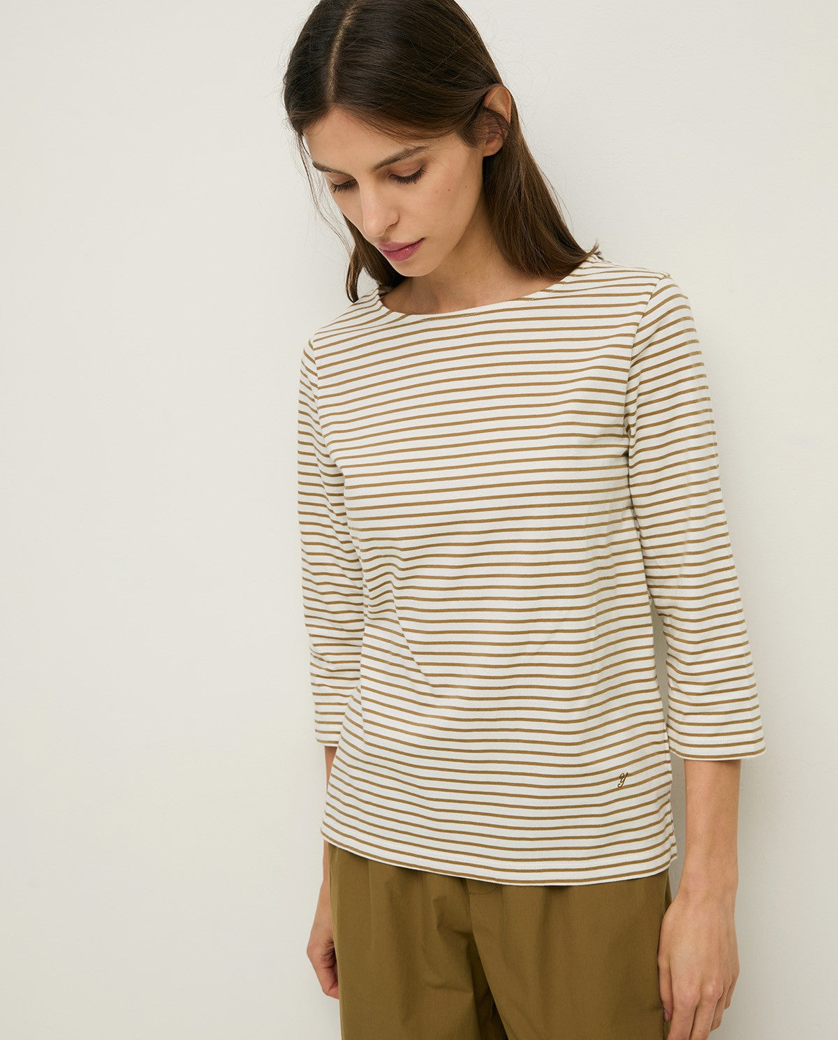 T-SHIRT BASIC A RIGHE BARCA VERDE YERSE