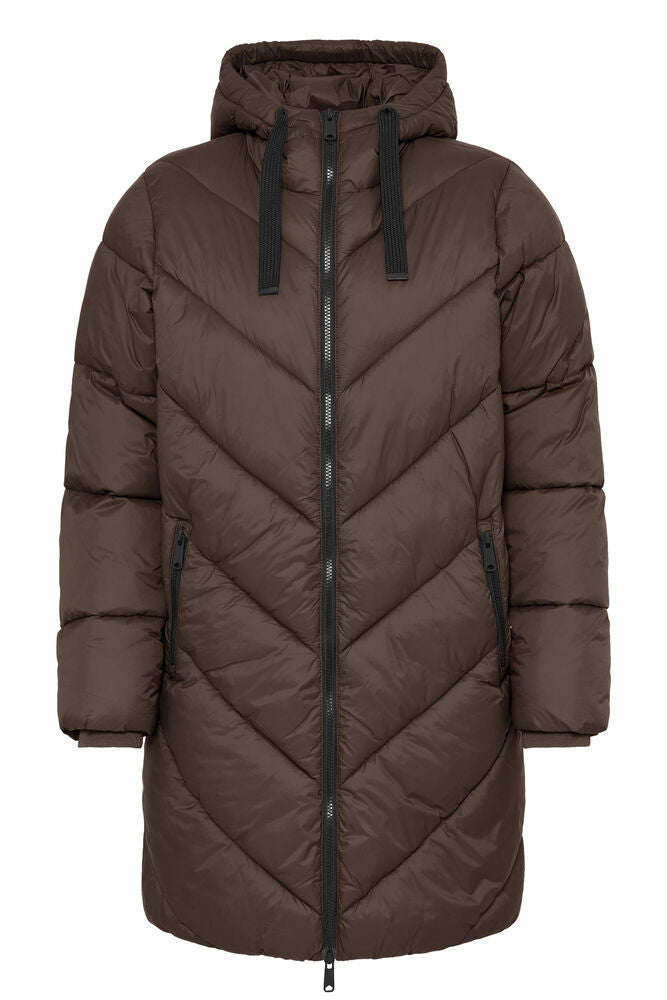 PIUMINO BYBOMINAX LUNGO CON CAPPUCCIO COLORE JAVA B.YOUNG