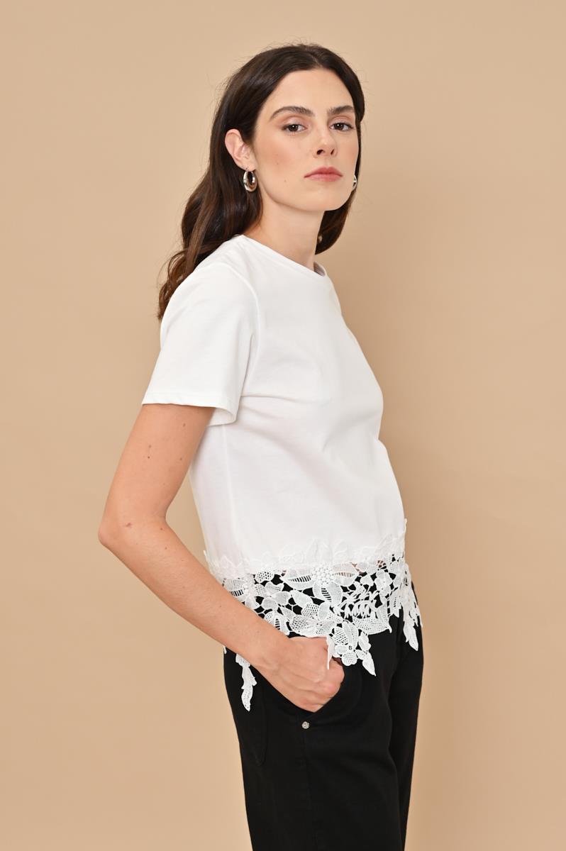 T-SHRIT INSERTO PIZZO KAOS JEANS