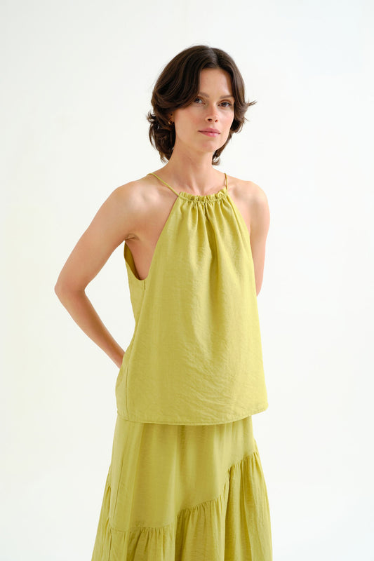 Top verde con scollo all’americana COMPANIA FANTASTICA