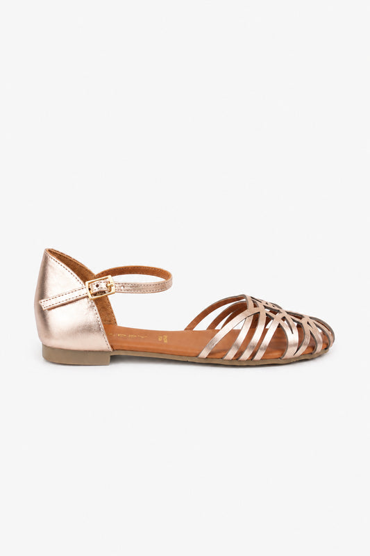 SLINGBACK TRECCIE METALIZZATO ORO ROSA SHADDY
