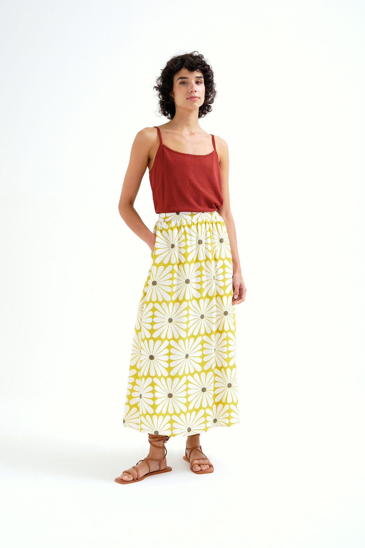 Gonna lunga con stampa Olive Flower COMPANIA FANTASTICA