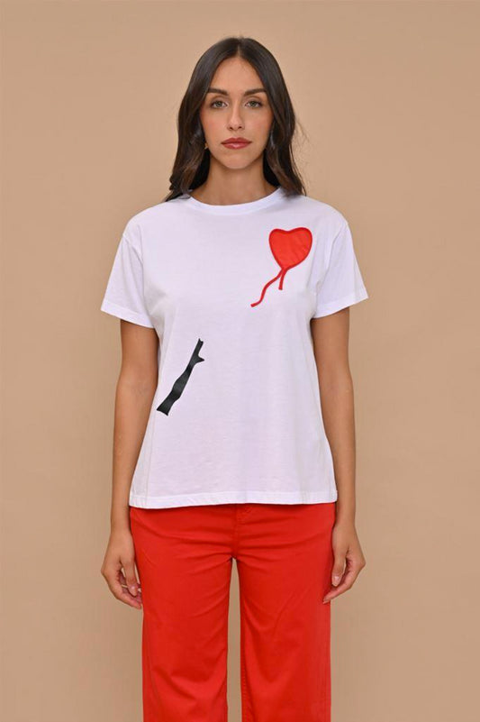 T-SHIRT CUORE PALLONCINO KAOS JEANS