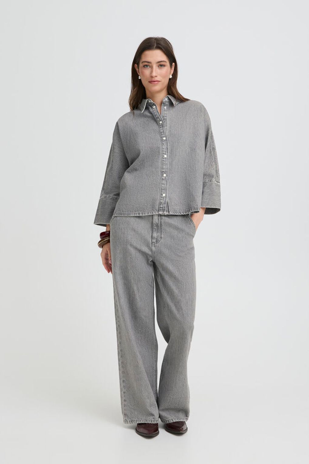 CAMICIA DENIM GRIGIO BYKIMU SHIRT B.YOUNG