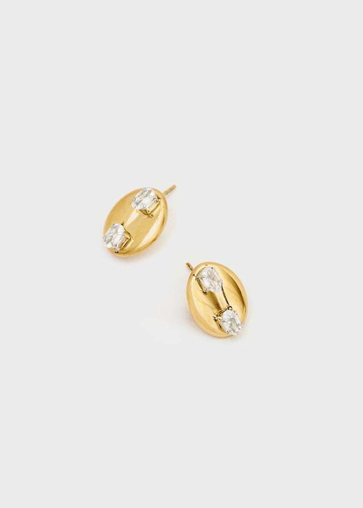 ORECCHINI BUTTONS A LOBO CON PIETRE ORO NALÍ