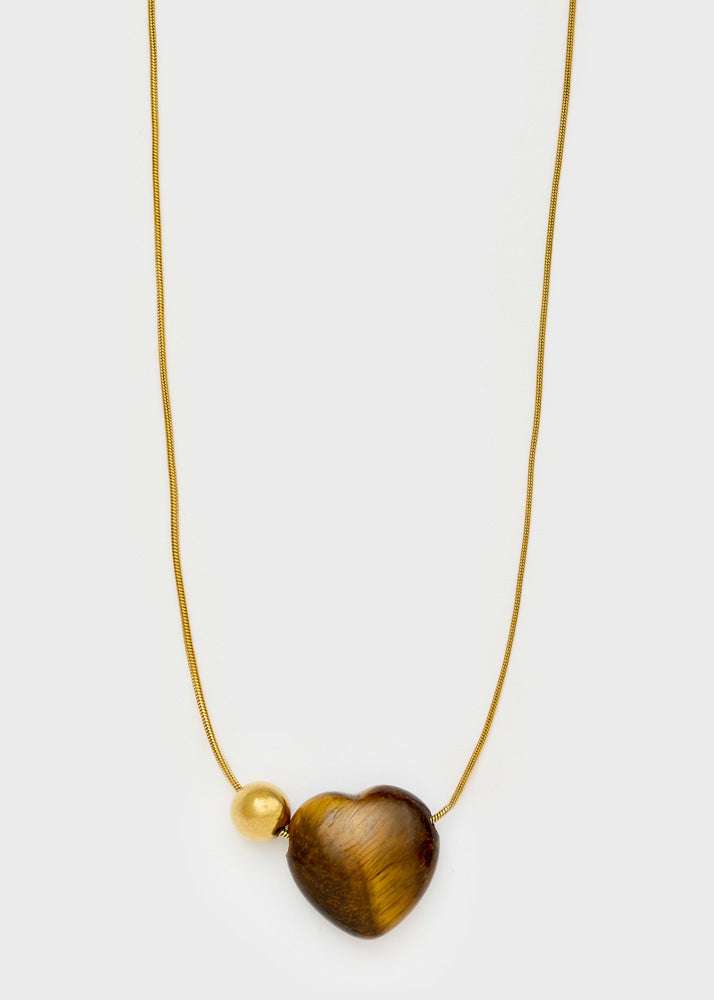 COLLANA REGOLABILE CON CUORE IN RESINA ORO NALÍ