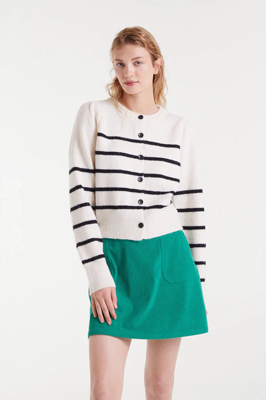 CARDIGAN RIGHE BIANCO NERO  COMPANIA FANTATICA
