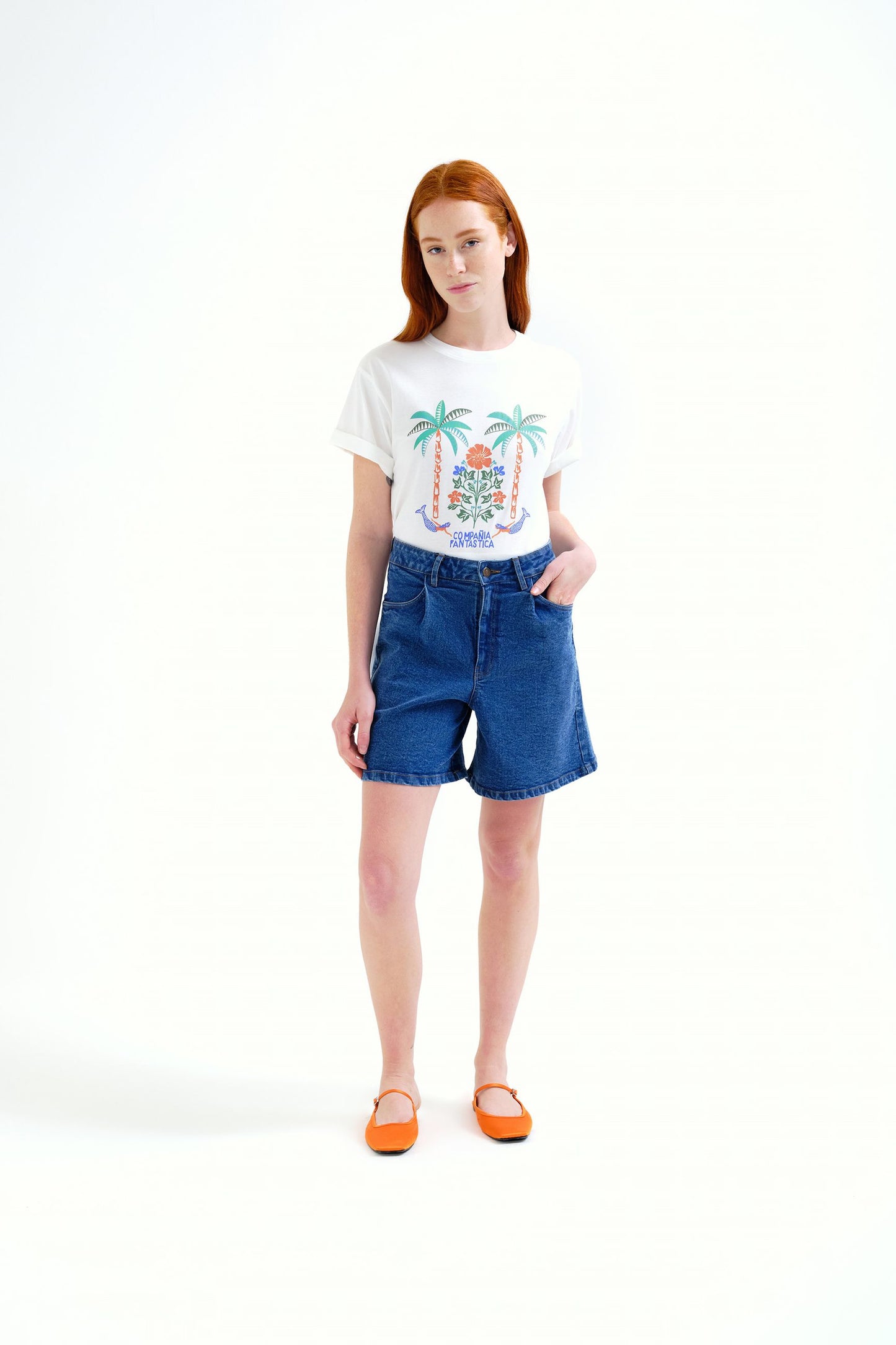 T-SHIRT STAMPA PALM & MERMAID COMPANIA FANTASTICA