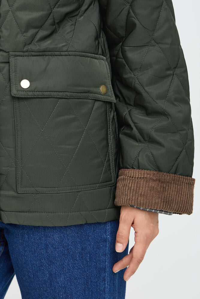 GIACCA TRAPUNTATO VERDE CON COLLO IN VELLUTO BYBELLINI B.YOUNG