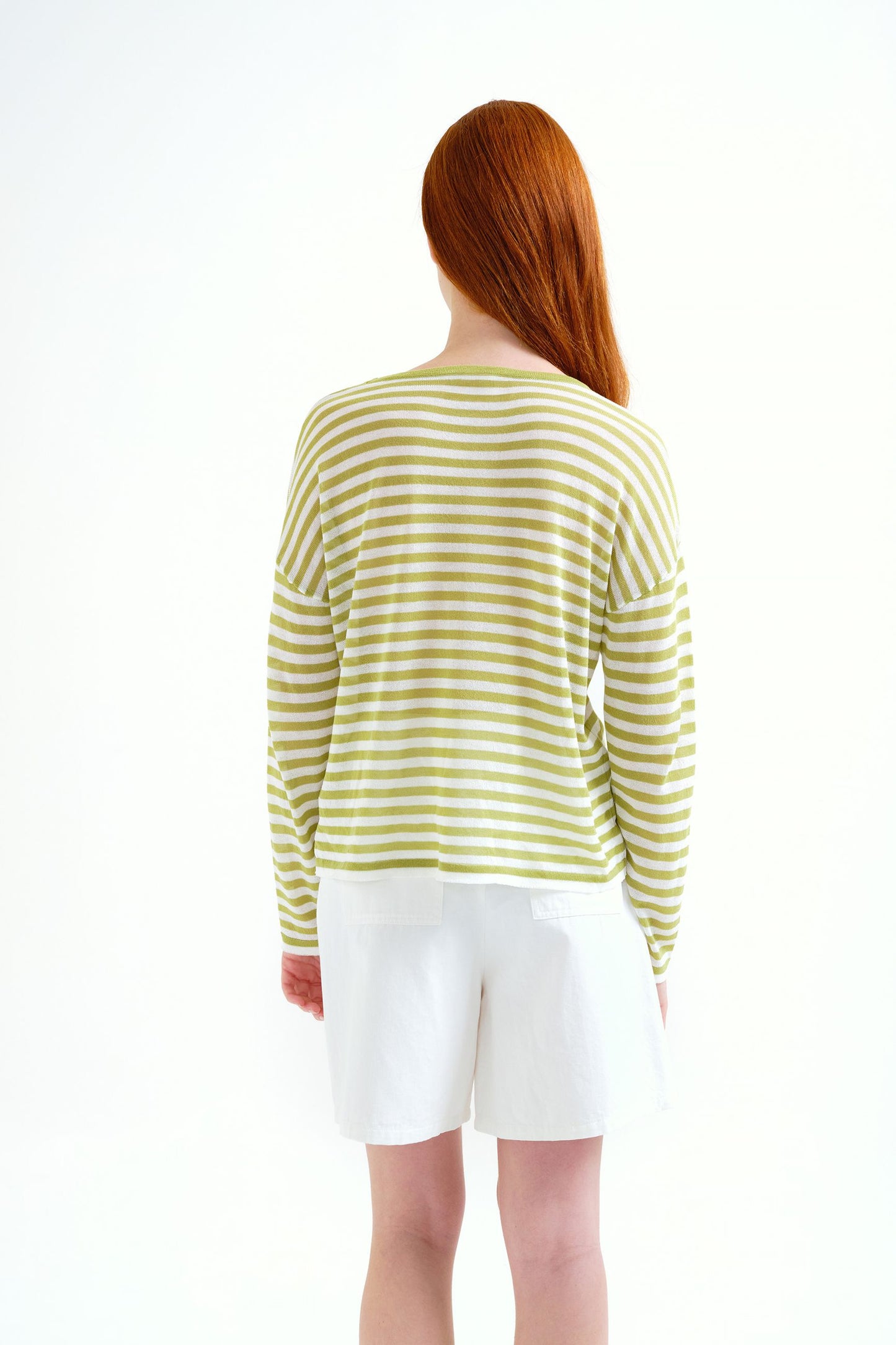 Maglione morbido in maglia con stampa a righe bianche e verdi COMPANIA FANTASTICA