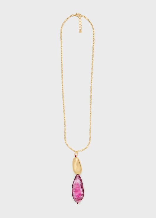 COLLANA OCEAN DOPPIO PENDENTE ORO/ROSA NALÍ