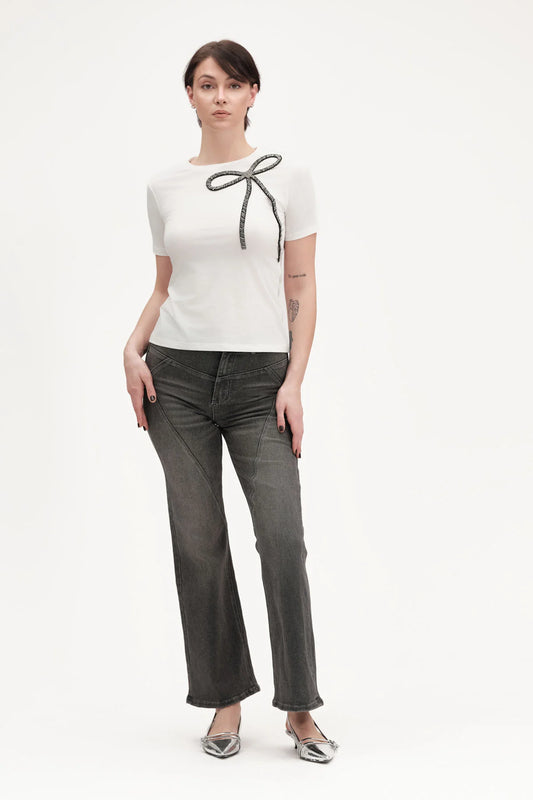 T-SHIRT CON FIOCCO WHITE WISE