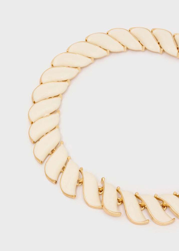 COLLANA GIROCOLLO SMALTATA BIANCO\ORO NALÍ