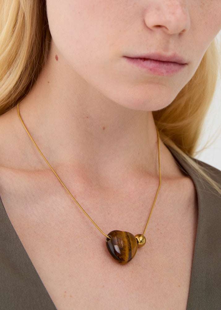 COLLANA REGOLABILE CON CUORE IN RESINA ORO NALÍ