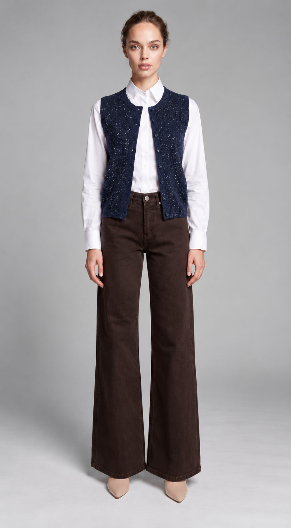 GILET IN MAGLIA  LUREX CROCHÈ